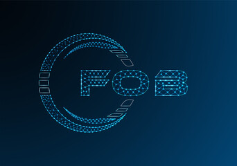 FOB low poly letter logo vector design. FOB lower poly logo design. Low poly logo.