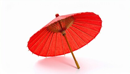 red parasol on white background