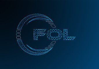FOL low poly letter logo vector design. FOL lower poly logo design. Low poly logo.
