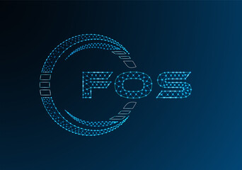 FOS low poly letter logo vector design. FOS lower poly logo design. Low poly logo.