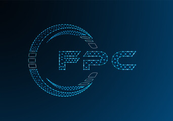 FPC low poly letter logo vector design. FPC lower poly logo design. Low poly logo.