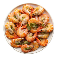 shrimps on a white plate