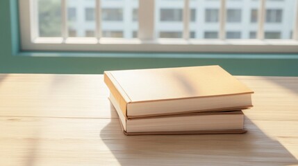 Intern teacher organizing materials before lesson, sunlight in classroom, sense of anticipation 
