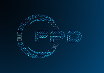 FPD low poly letter logo vector design. FPD lower poly logo design. Low poly logo.