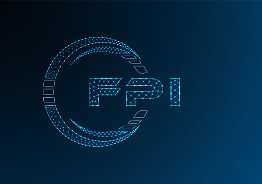 FPI low poly letter logo vector design. FPI lower poly logo design. Low poly logo.