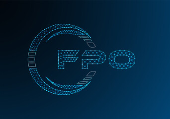 FPO low poly letter logo vector design. FPO lower poly logo design. Low poly logo.