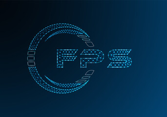 FPS low poly letter logo vector design. FPS lower poly logo design. Low poly logo.