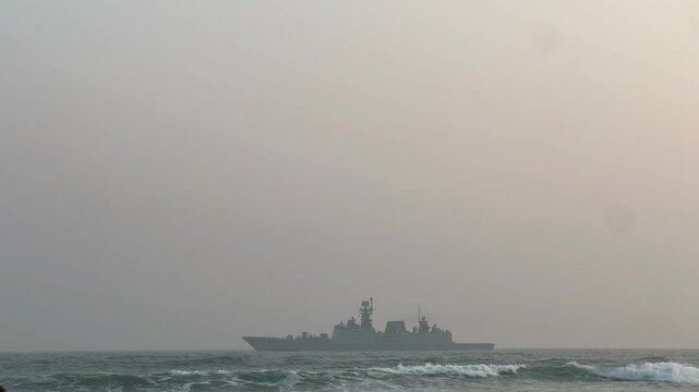 INS Vikrant sailing in the ocean