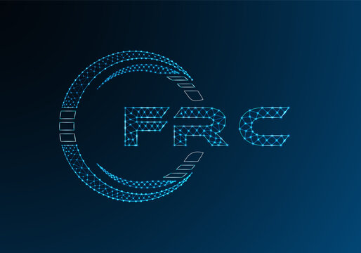 FRC low poly letter logo vector design. FRC lower poly logo design. Low poly logo.