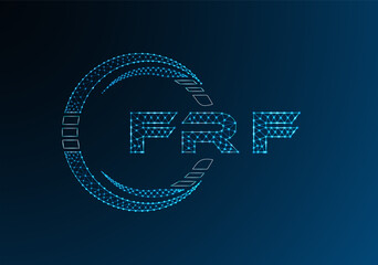 FRF low poly letter logo vector design. FRF lower poly logo design. Low poly logo.