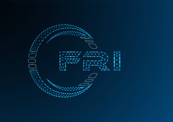 FRI low poly letter logo vector design. FRI lower poly logo design. Low poly logo.