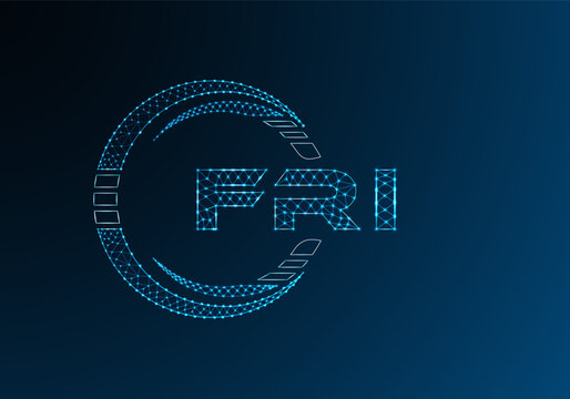 FRI low poly letter logo vector design. FRI lower poly logo design. Low poly logo.