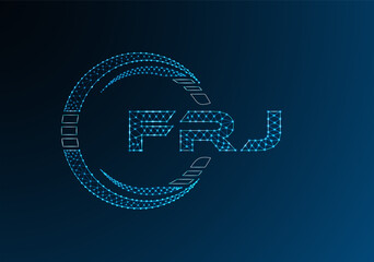 FRJ low poly letter logo vector design. FRJ lower poly logo design. Low poly logo.