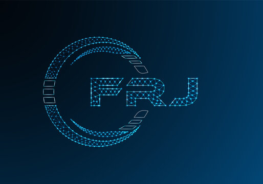 FRJ low poly letter logo vector design. FRJ lower poly logo design. Low poly logo.