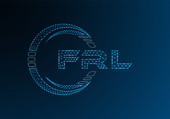 FRL low poly letter logo vector design. FRL lower poly logo design. Low poly logo.
