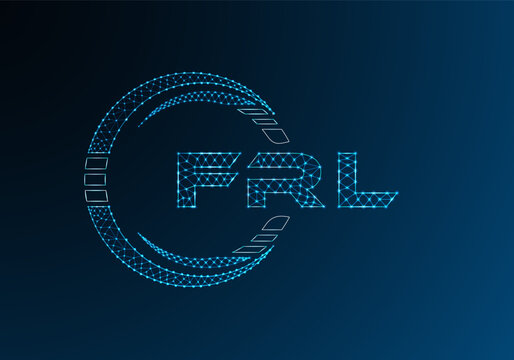 FRL low poly letter logo vector design. FRL lower poly logo design. Low poly logo.