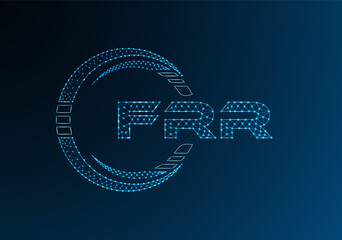 FRR low poly letter logo vector design. FRR lower poly logo design. Low poly logo.