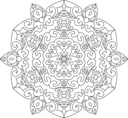  Minimalist Mandala Coloring Page for Beginners and Adults | Clean Line Art for Mindful Drawing and Relaxation
