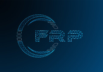 FRP low poly letter logo vector design. FRP lower poly logo design. Low poly logo.