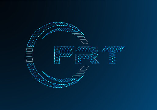FRT low poly letter logo vector design. FRT lower poly logo design. Low poly logo.