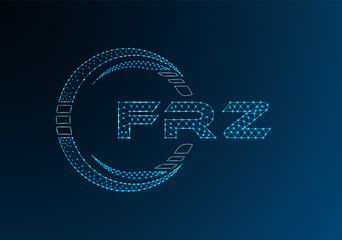 FRZ low poly letter logo vector design. FRZ lower poly logo design. Low poly logo.