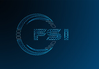 FSI low poly letter logo vector design. FSI lower poly logo design. Low poly logo.
