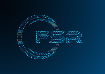 FSR low poly letter logo vector design. FSR lower poly logo design. Low poly logo.