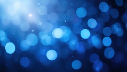 Ethereal Blue Bokeh Cascade: A Dreamy Abstract of Light and Shad