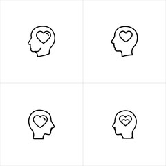 Head with Heart Emotional Intelligence icon set