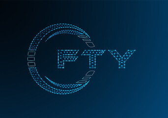 FTY low poly letter logo vector design. FTY lower poly logo design. Low poly logo.