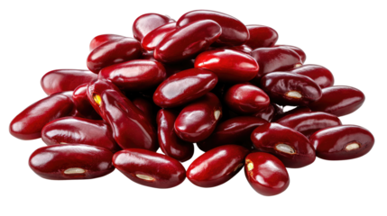 Ruby Harvest: A close-up shot captures a vibrant pile of red beans, each one a miniature gem of nature, gleaming under the light, offering a feast for the eyes and promising culinary delight.