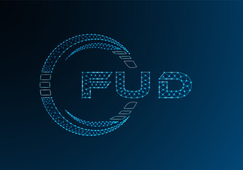 FUD low poly letter logo vector design. FUD lower poly logo design. Low poly logo.