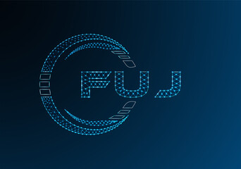 FUJ low poly letter logo vector design. FUJ lower poly logo design. Low poly logo.