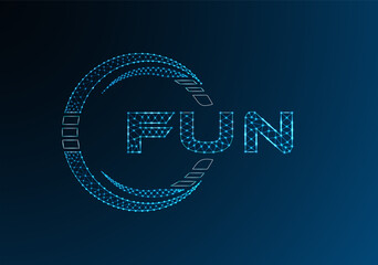 Naklejka premium FUN low poly letter logo vector design. FUN lower poly logo design. Low poly logo.