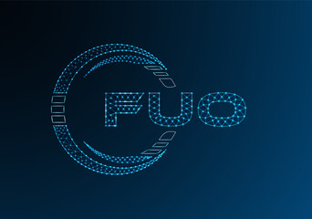 FUO low poly letter logo vector design. FUO lower poly logo design. Low poly logo.
