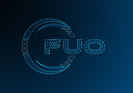 FUO low poly letter logo vector design. FUO lower poly logo design. Low poly logo.
