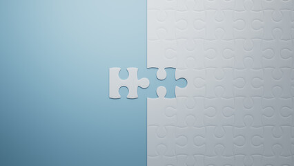 Connecting the Missing Pieces: Blue and White Jigsaw Puzzle Challenge