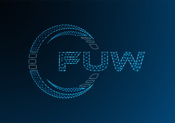 Naklejka premium FUW low poly letter logo vector design. FUW lower poly logo design. Low poly logo.