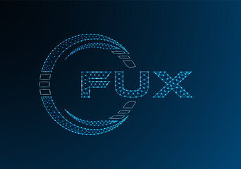 FUX low poly letter logo vector design. FUX lower poly logo design. Low poly logo.