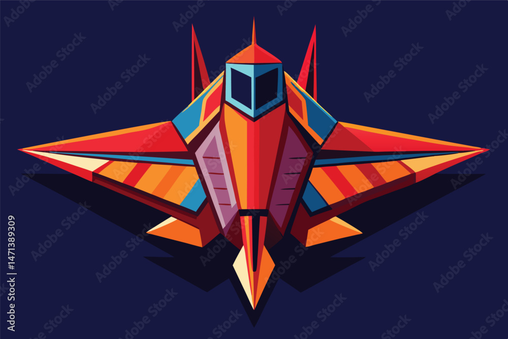 Poster stylized vector logo design featuring vibrant colors and geometric shapes ideal for branding and cre