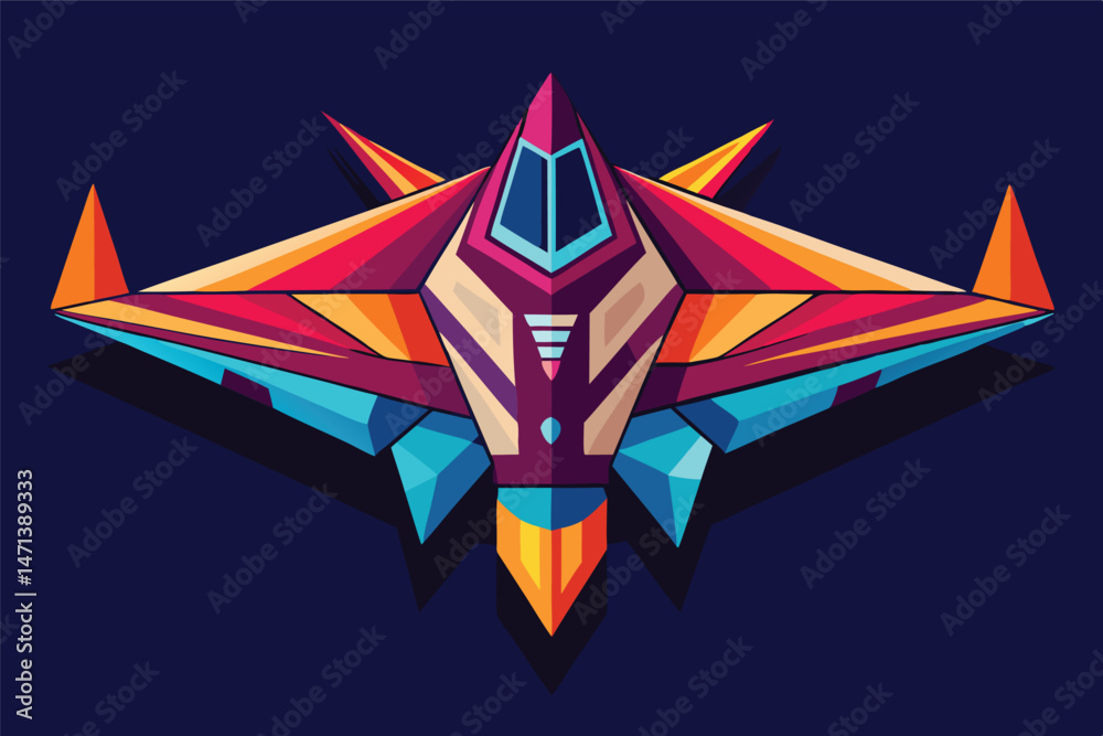 Aufkleber Stylized vector logo design featuring vibrant colors and geometric shapes ideal for branding and creative projects