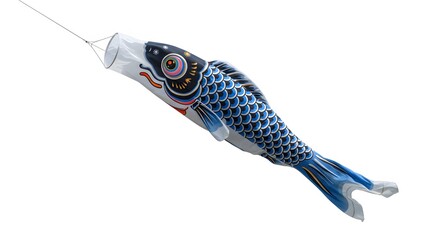 Koinobori: Japanese Carp Streamer Isolated on White