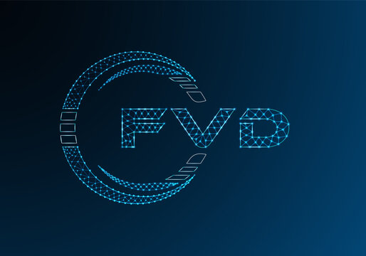 FVD low poly letter logo vector design. FVD lower poly logo design.