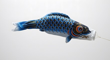 Blue Koi Nobori: Japanese Children's Day Decoration