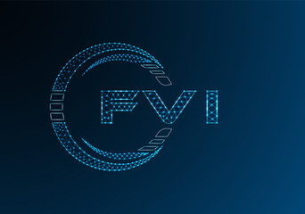 FVI low poly letter logo vector design. FVI lower poly logo design.