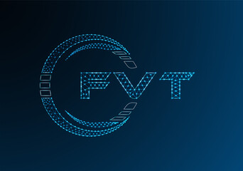 FVT low poly letter logo vector design. FVT lower poly logo design.