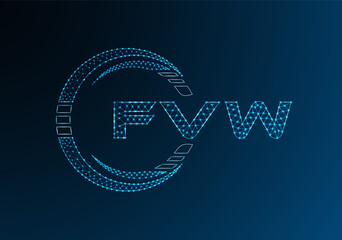 FVW low poly letter logo vector design. FVW lower poly logo design.