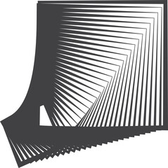 Square modern groovy pattern with funky retro swirl and wave shape