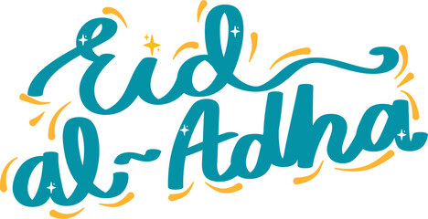 Eid al-Adha Lettering. Creative Eid al-Adha Lettering Element – Islamic Festival Vector Design