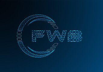 FWB low poly letter logo vector design. FWB lower poly logo design.